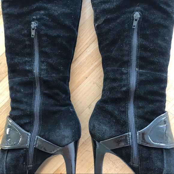 SALE!!! Nine West Black Suede Stiletto Boots - Picture 6 of 6